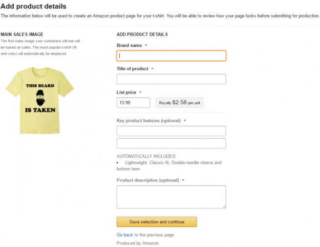 additional information amazon merch