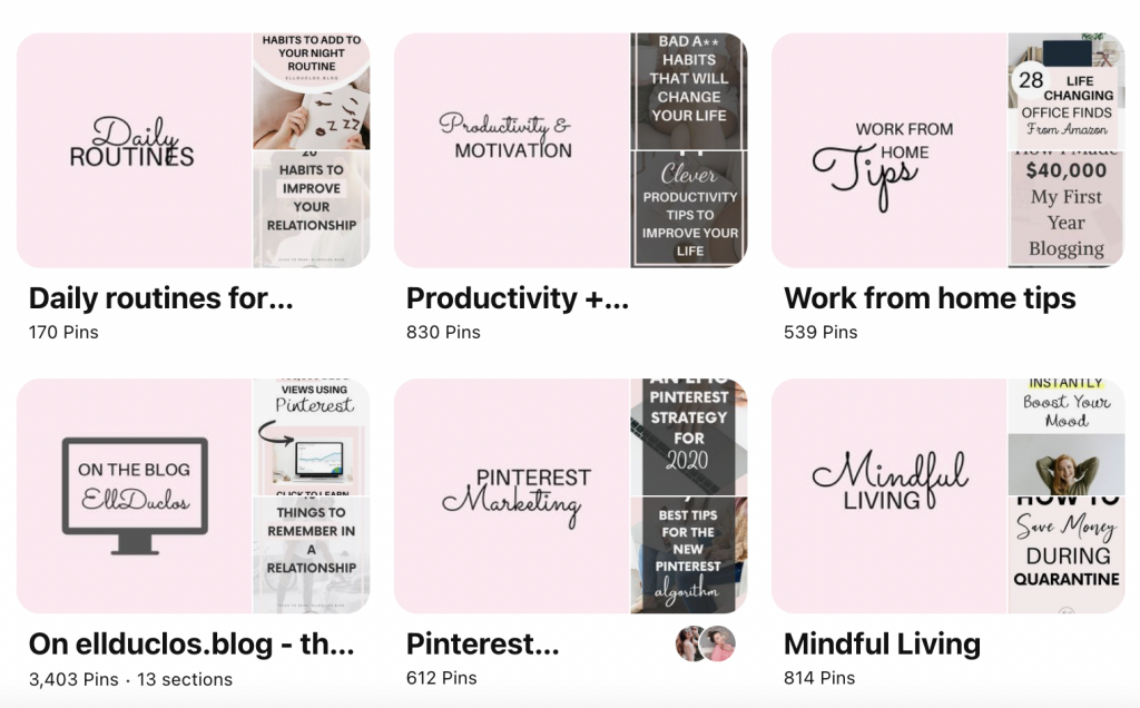 Pinterest boards theme