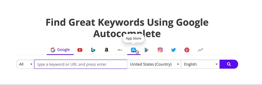 keyword tool new search engines